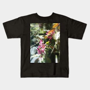 red Malus 'Radiant' crab apple blossoms #12 Kids T-Shirt